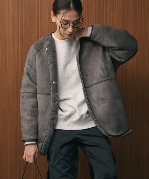 WEB限定】ボア×フェイクムートン リバーシブルジャケット（その他