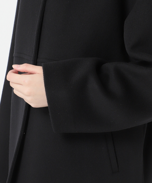 スーパー140ビーバーノーカラーショートコート（ノーカラーコート