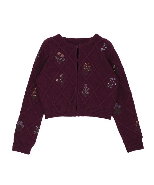 FLOWER EMBROIDERY CARDIGAN（カーディガン/ボレロ）｜Ameri（アメリ