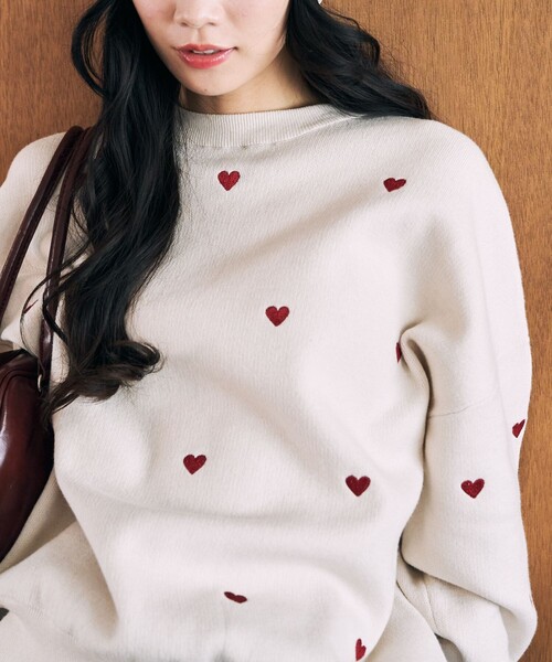 FREAK'S STORE（フリークスストア）の「限定展開 ハート 刺繍 ニット
