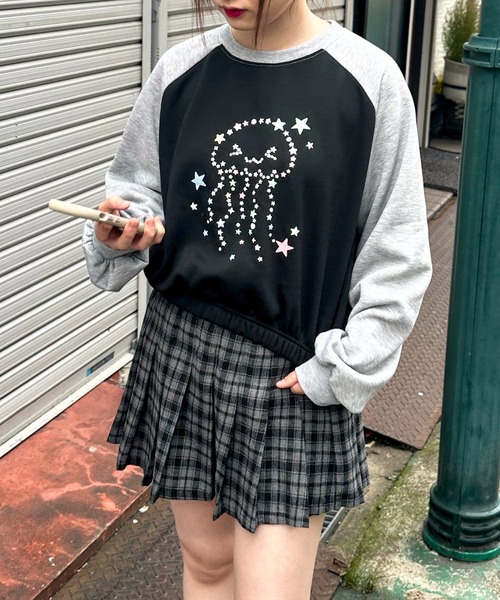 セール】アスキーアートラグラン裏起毛トレーナー【低身長さん向けS