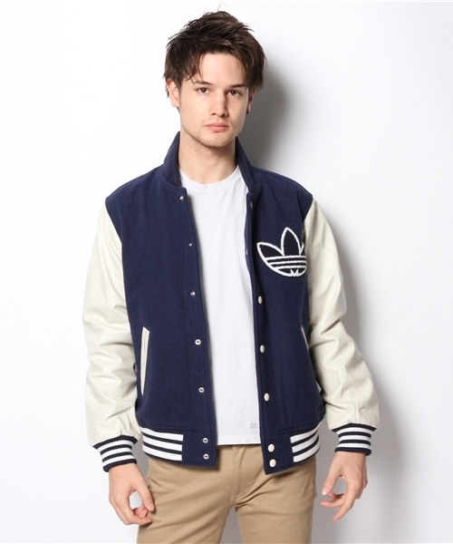 adidasネイビー ベージュ スタジャン、XLサイズ adidas Originals