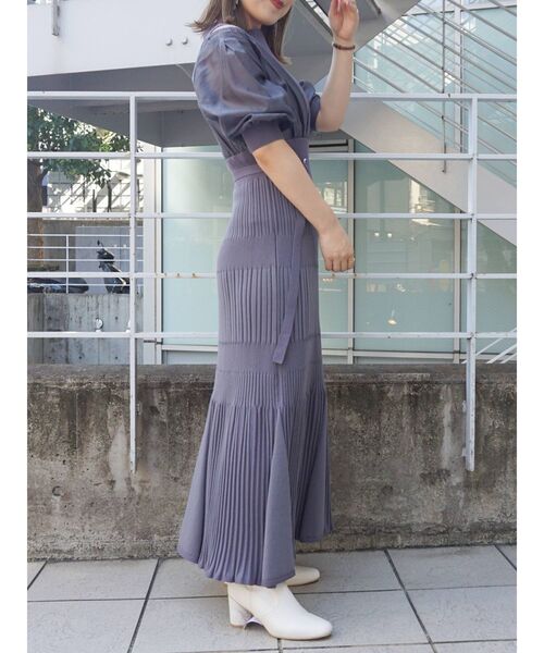 MERCURYDUO（マーキュリーデュオ）の「異素材ドッキングフレアニット