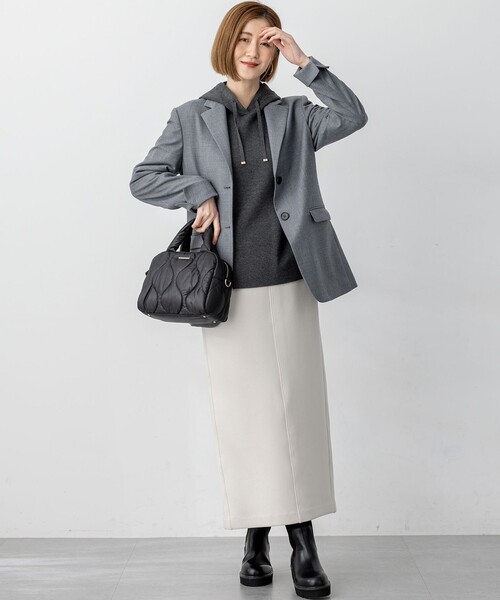 セール】【洗える】ダブルフェイスニット パーカー（パーカー）｜23区