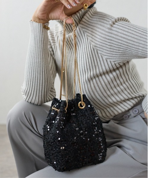 ツイードスパンコールバッグ 結婚式 お呼ばれ 顔合わせ（ショルダー
