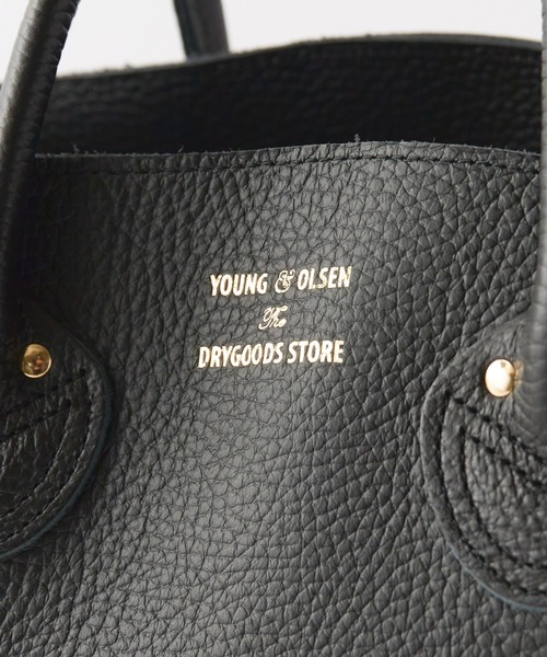YOUNG & OLSEN/ヤングアンドオルセン EMBOSSED LEATHER BELTED TOTE S