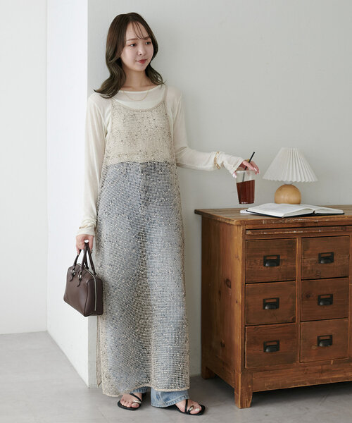 MIX糸メッシュキャミワンピース（ワンピース）｜DISCOAT（ディスコート