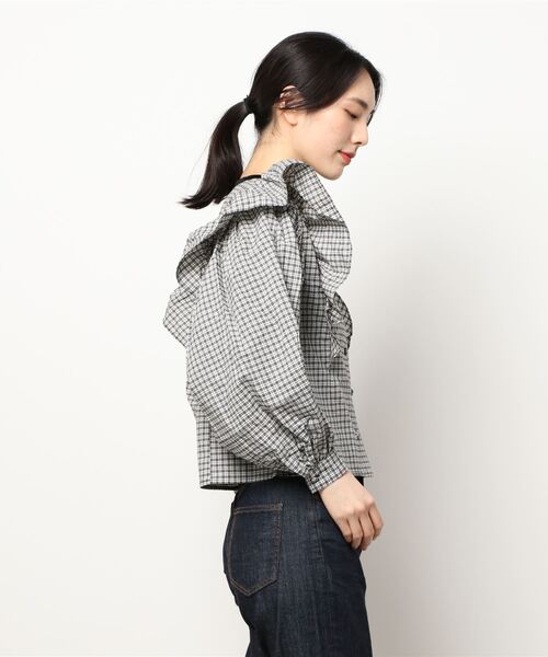 epine（エピヌ）の「velours ribbon frill blouse（シャツ/ブラウス