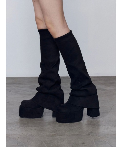 セール】ルーズフレアカバーフィットブーツ（ブーツ）｜EMODA（エモダ