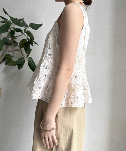 WEB限定】チュールフラワーキャミ（シャツ/ブラウス）｜DouDou