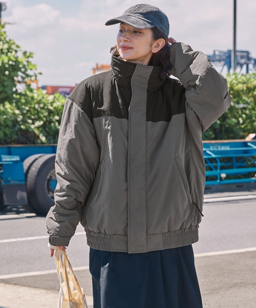 撥水ナイロンタッサー中綿スタンドマウンテンジャケット MONO-MART