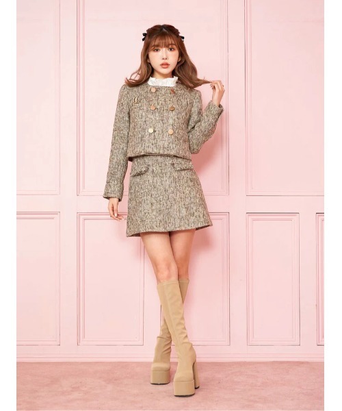 Darich（ダーリッチ）の「ノーカラーツイードジャケット（ノーカラー