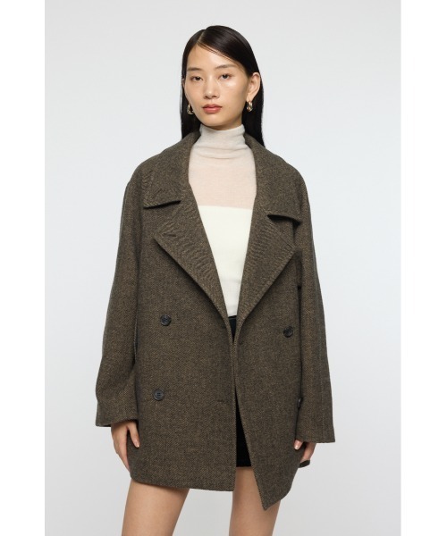 moussy DOUBLE BREASTED MID コート チャコール 1 セール】DOUBLE