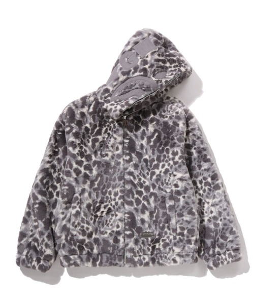 WILD LEOPARD PATTERN FAUX FUR SHARK FULL ZIP JACKET（ブルゾン）｜A