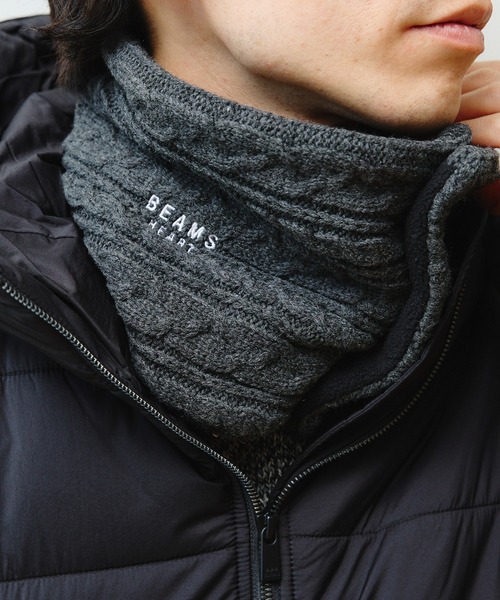 ユニセックス】ケーブルニット ショート スヌード（ネックウォーマー