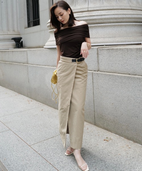 セール】ベルテッドチノタイトスカート（スカート）｜anuans（ア