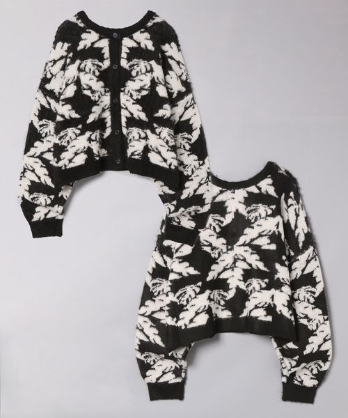 JEANASIS（ジーナシス）の「ジャガードフラワー2WAYカーディガン