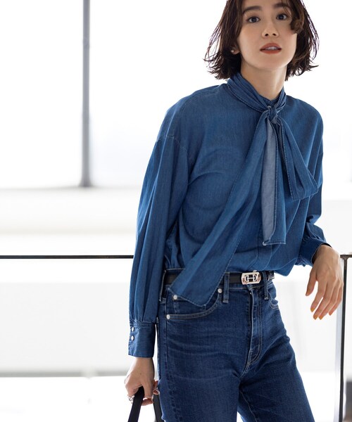 DRESSTERIOR（ドレステリア）の「◇【2WAY】ボウタイデニムブラウス