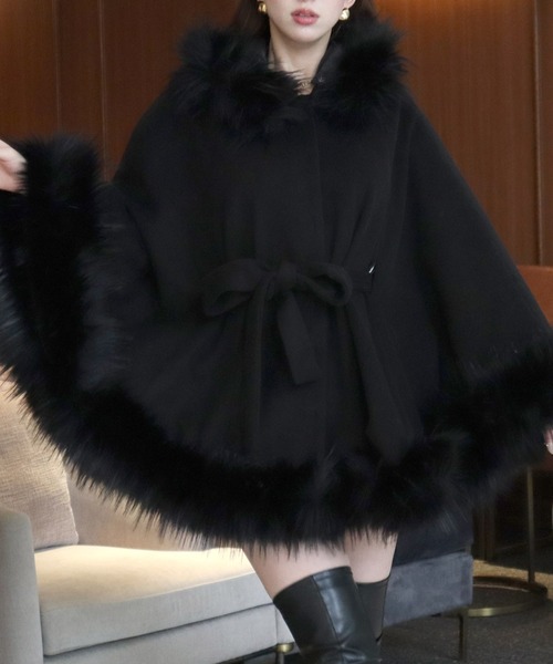 ZOZO限定】フードファーケープコート（その他アウター）｜ROYAL PARTY