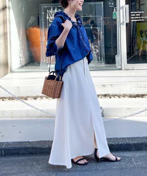 Rie Miller（リエミラー）の「フリルギャザーデニムブラウス（シャツ