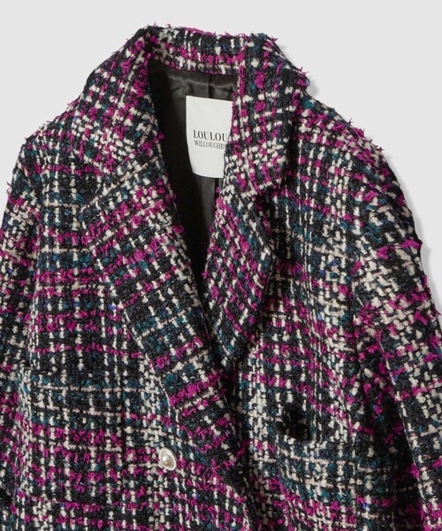 本場アイルランドの高級ブランドAvoca Tweed 手織りの紫のツイード