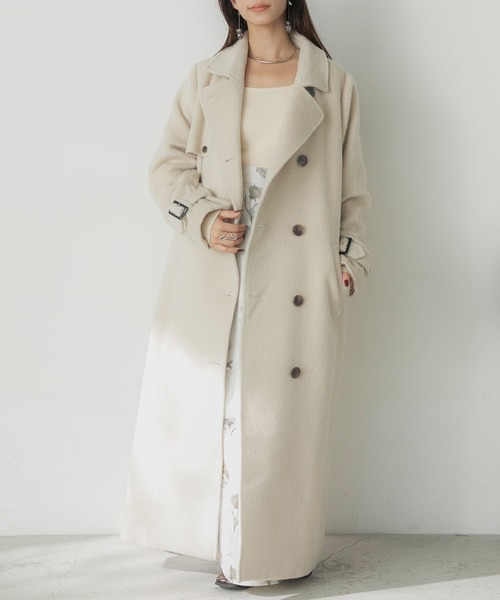 セール】2WAYシャギースタンドカラーコート（ステンカラーコート