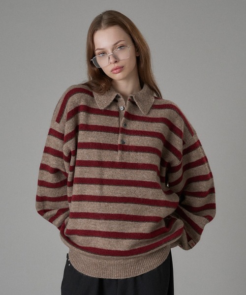 MULTI BORDER SOFT TOUCH KNIT POLO / マルチボーダーソフトタッチ