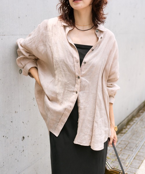 リネンワイドシャツ（シャツ/ブラウス）｜RIVE DROITE（リヴドロワ）の