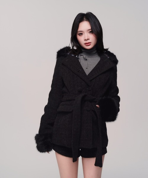 Twinkle Button Tweed Coat（ダウンジャケット/コート）｜andwang