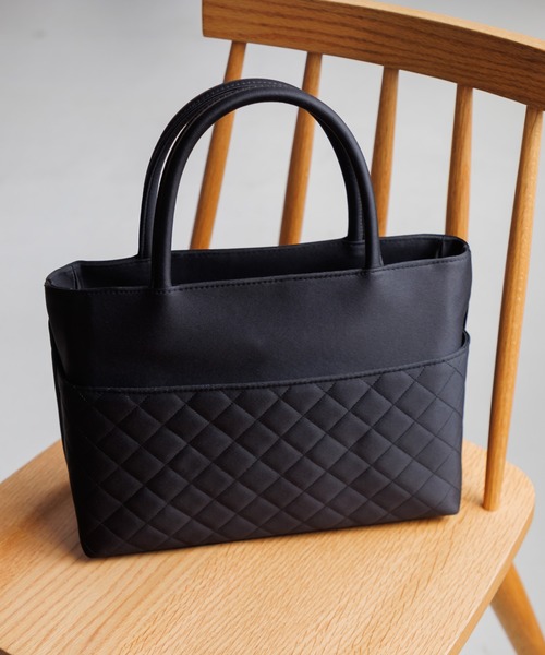慶弔両用】キルティングトートバッグ/喪服・礼服・ブラックフォーマル