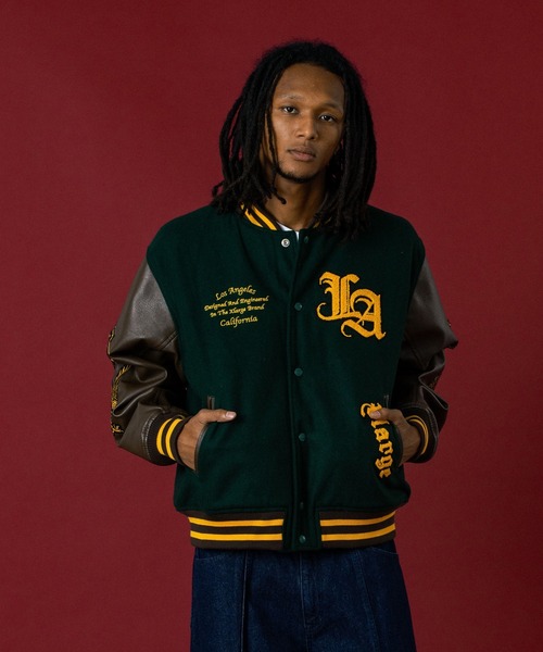 断捨離 WJK スタジャン varsity jacket ラムレザー wjk スタジャン