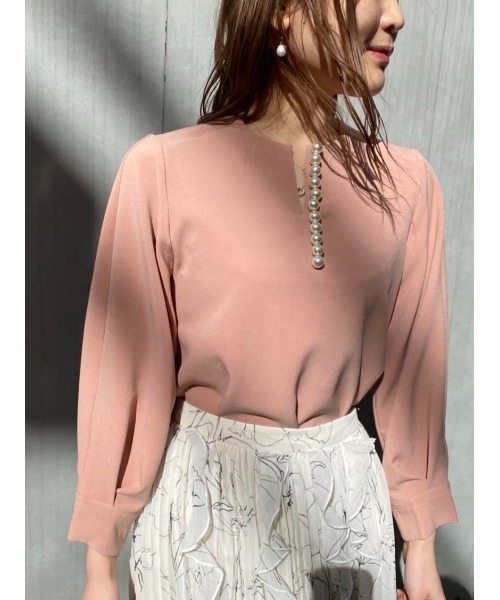 TONAL（トーナル）の「パールキーネックブラウス（シャツ/ブラウス