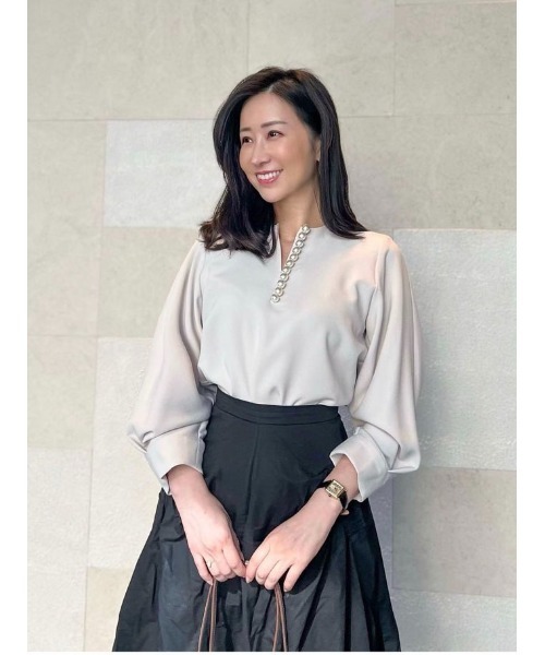 TONAL（トーナル）の「パールキーネックブラウス（シャツ/ブラウス