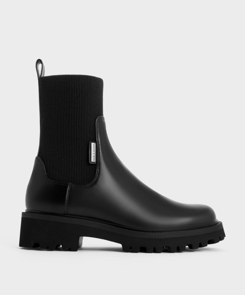 ニットソックス リッジッドソールチェルシーブーツ（ブーツ）｜CHARLES