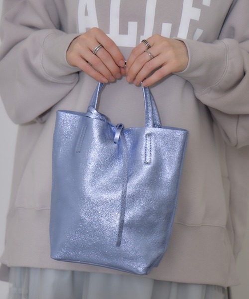MILLELA FIRENZE メタリックレザーミニトート（トートバッグ