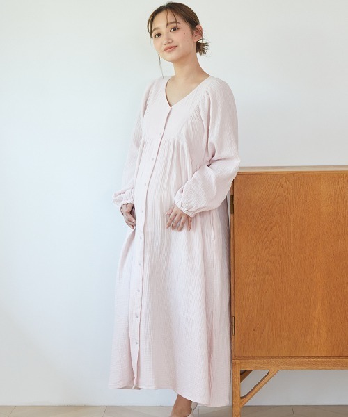 マタニティガーゼワンピース（ルームウェア/パジャマ）｜gelato pique