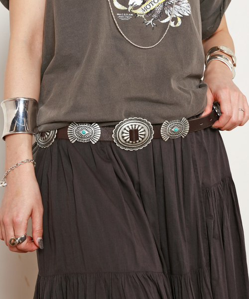 PUNTOVITA/プントヴィータ】CONCHO LEATHER BELT（ベルト）｜Puntovita