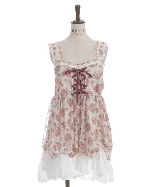 LIZ LISA リズリサ 総レース キャミソール チュニック お花付 LIZ LISA