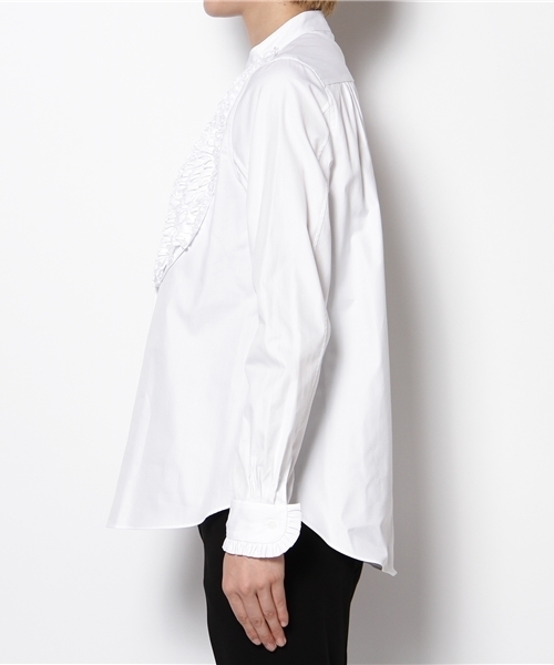 Drawer（ドゥロワー）の「DRAWER コットン ホワイトフリルシャツ