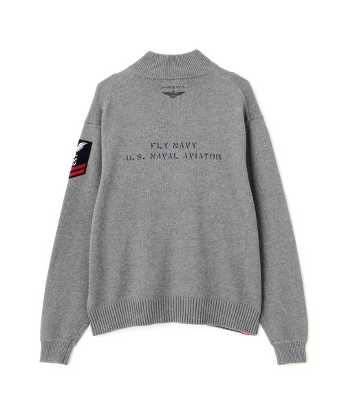 NAVAL STAND COLLAR ZIP KNIT JACKET / ネイバル スタンド カラー