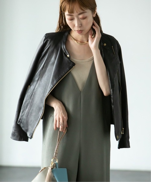 Noble（ノーブル）の「○《追加2》ソフトラムレザーライダースブルゾン