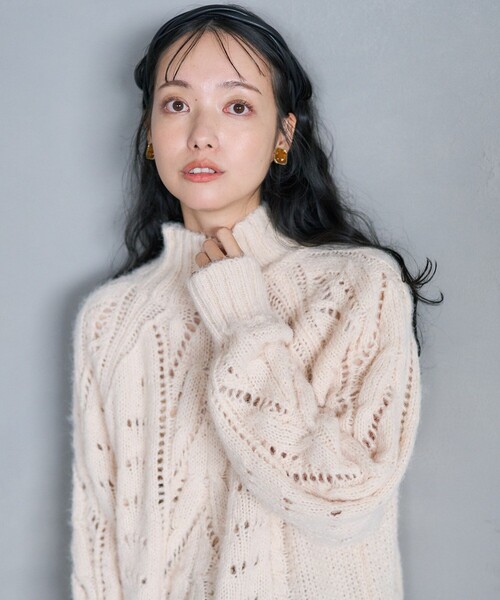 FREAK'S STORE（フリークスストア）の「透かし編み ケーブルニット