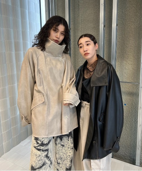 Ameri（アメリ）の「USED LIKE SYNTHETIC LEATHER JACKET（ライダース