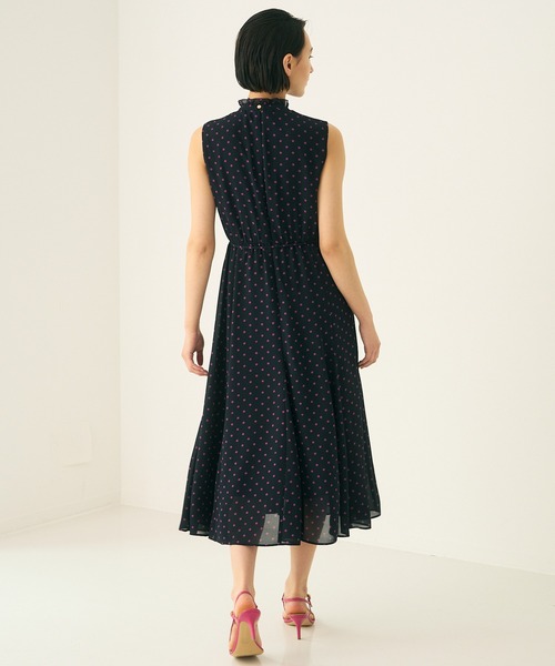 ANAYI（アナイ）の「ハートドットプリントラッフルノースリ ワンピース