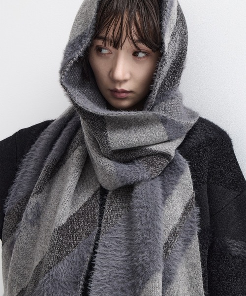 TOGA TOO/トーガトゥ】Regimental knit stole/レジメンタルニット