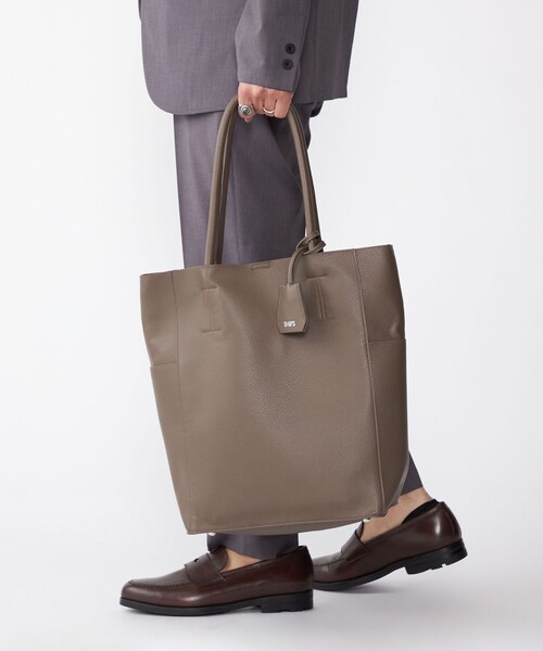 セール】【WEB限定】SHIPS: 合成皮革 ヴァーティカル ビズ トート