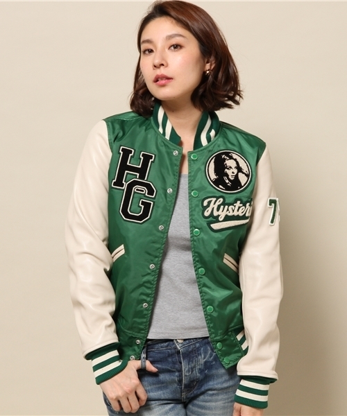 HYSTERIC GLAMOUR（ヒステリックグラマー）の「袖レザースタジャン