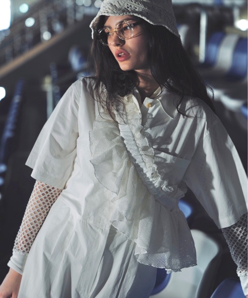 DORA MESH【ﾄﾞｰﾗ ﾒｯｼｭ】フリルバッグ（ボディバッグ/ウエストポーチ