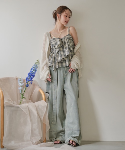 mideal（マイディール）の「ombre check double ribbon bustier