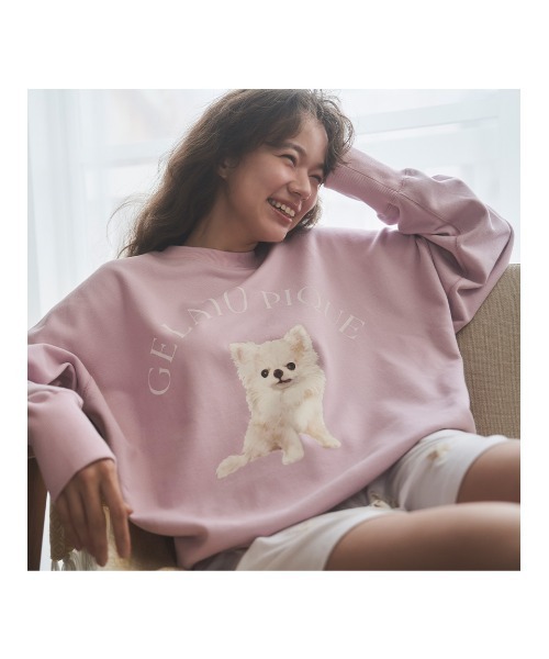 gelato pique（ジェラートピケ）の「DOG柄ワンポイント裏毛プル